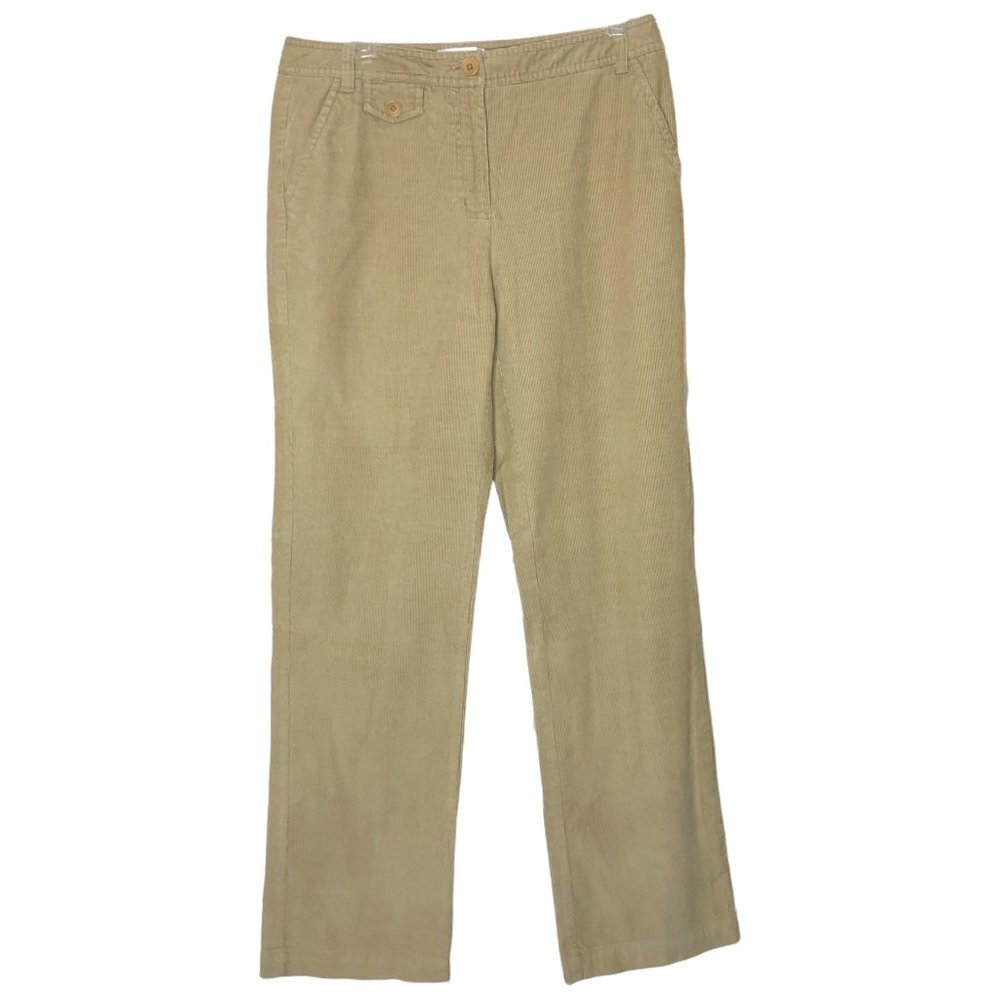 TALBOTS - Tan Cotton Blend Corduroy Pants With Stretch Cotton Blend - Size 10
